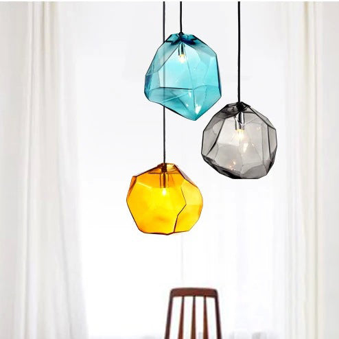 Vintage Stone Glass Pendant Light