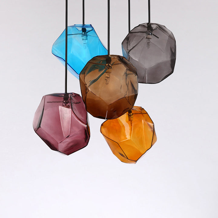 Vintage Stone Glass Pendant Light