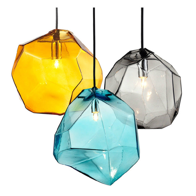 Vintage Stone Glass Pendant Light