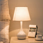 Contemporary Scandinavian Water Drops Scalloped Round Fabric Iron 1-Light Table Lamp For Living Room