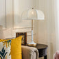 Contemporary Scandinavian Semi-circular Cylinder Chain Fabric Metal 1-Light Table Lamp For Living Room