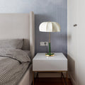 Contemporary Scandinavian Semi-circular Cylinder Chain Fabric Metal 1-Light Table Lamp For Living Room