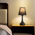Contemporary Creative Round Teardrop Shape Scalloped Fabric Iron 1-Light Table Lamp For Living Room