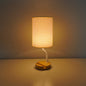 Modern Minimalist Cylinder Round Stand Fabric Wood LED Table Lamp For Living Room