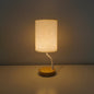 Modern Minimalist Cylinder Round Stand Fabric Wood LED Table Lamp For Living Room