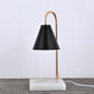Modern Minimalist Square Conical Curved Metal Marble 1-Light Melting Wax Table Lamp For Living Room