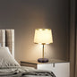 Modern Minimalist Round Cylinder Fabric Iron 1-Light Table Lamp For Bedroom