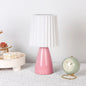 Contemporary Creative Pleated Cylinder Cone PVC Fabric Ceramic 1-Light Table Lamp For Bedroom