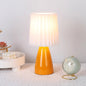 Contemporary Creative Pleated Cylinder Cone PVC Fabric Ceramic 1-Light Table Lamp For Bedroom
