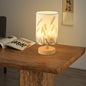 Contemporary Nordic Rechargeable PP Wood Fabric Cylinder Maize LED Table Lamp For Bedside