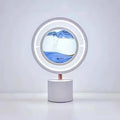 Contemporary Creative Metal Acrylic Silica Round Sand Painting USB LED Table Lamp For Bedroom