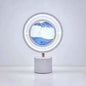 Contemporary Creative Metal Acrylic Silica Round Sand Painting USB LED Table Lamp For Bedroom