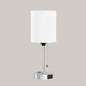 Modern Simplicity Fabric Iron Cylinder Zipper USB Rechargeable 1-Light Table Lamp For Bedside