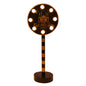 Contemporary Creative Battery Decorative Road Sign Moon Star Round Wood Metal LED Table Lamp For Bedroom