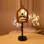 Contemporary Creative Battery Decorative Road Sign Moon Star Round Wood Metal LED Table Lamp For Bedroom