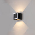 Modern Minimalist Solar Waterproof Aluminum ABS Cube LED Wall Sconce Lamp For Outdoor Patio