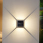 Modern Minimalist Solar Waterproof Aluminum ABS Cube LED Wall Sconce Lamp For Outdoor Patio