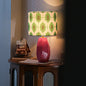 Traditional Vintage Ceramic Fabric Cylinder Geometric Patterned 1-Light Table Lamp For Bedroom