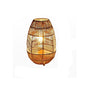 Traditional Japanese Weaving Iron Paper Cord Column Basket 1-Light Standing Floor Lamp For Living Room