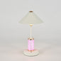 Contemporary Scandinavian Rechargeable Iron Acrylic Conic Cylinder Touch Dimming LED Table Lamp For Bedroom