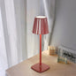Contemporary Scandinavian Rechargeable Iron Acrylic Pleated Cylinder LED Table Lamp Night Light For Bedroom