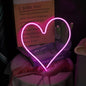 Contemporary Creative Waterproof Acrylic Heart Love Neon Light USB LED Table Lamp For Bedroom