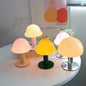 Modern Simplicity Rechargeable Iron Glass Hat Mushroom LED Table Lamp Night Light For Bedroom