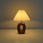 Contemporary Nordic USB Fabric Ceramic Conic Pleated Skeletonized LED Table Lamp For Bedroom