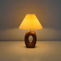 Contemporary Nordic USB Fabric Ceramic Conic Pleated Skeletonized LED Table Lamp For Bedroom