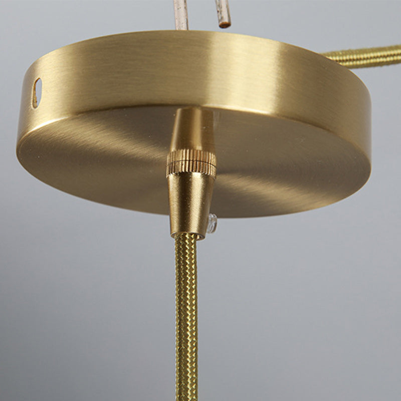 French Copper Glass Rose Pendant Light