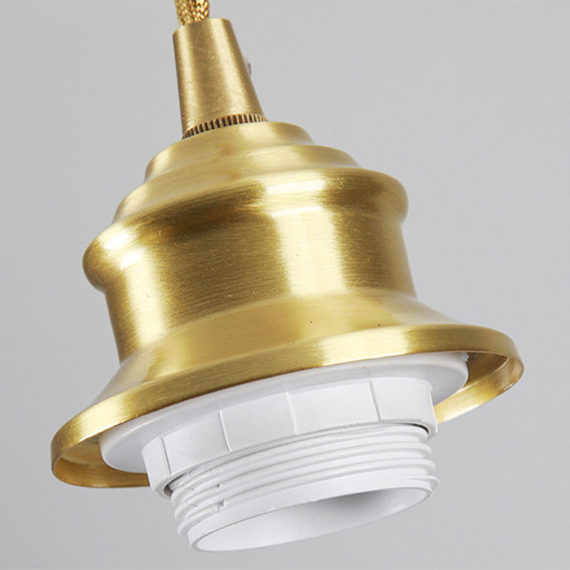 French Copper Glass Rose Pendant Light