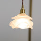 French Copper Glass Rose Pendant Light