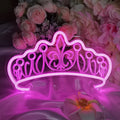 Modern Art Deco Silica Acrylic Crown LED Table Lamp Neon Lighting For Bedroom
