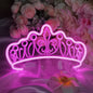 Modern Art Deco Silica Acrylic Crown LED Table Lamp Neon Lighting For Bedroom