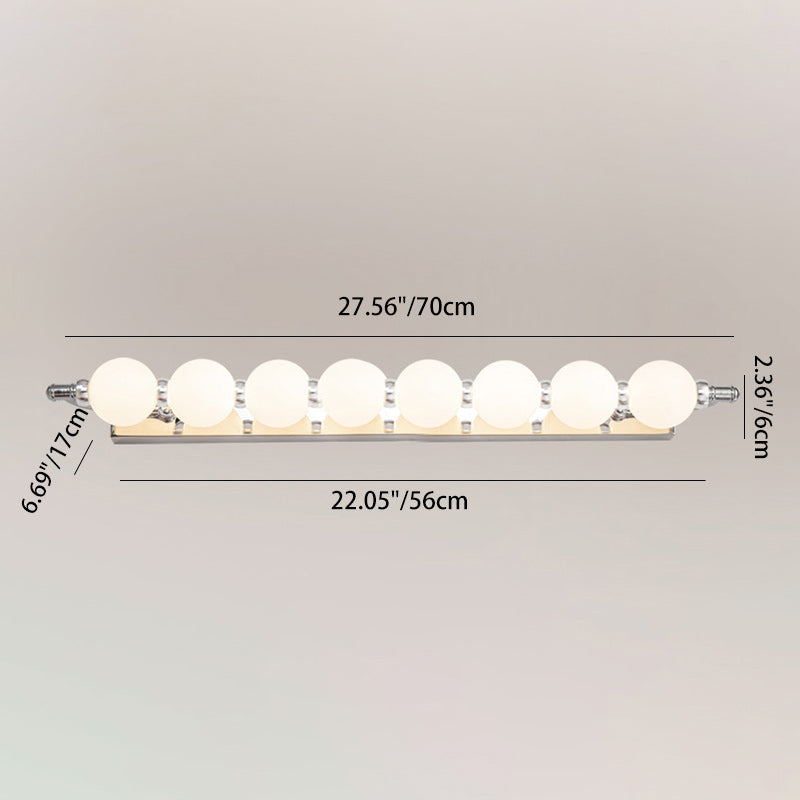 Contemporary Nordic Stainless Steel Aluminum Iron PC Ball LED Wall Sconce Lamp Vanity Lighting For Bathroom