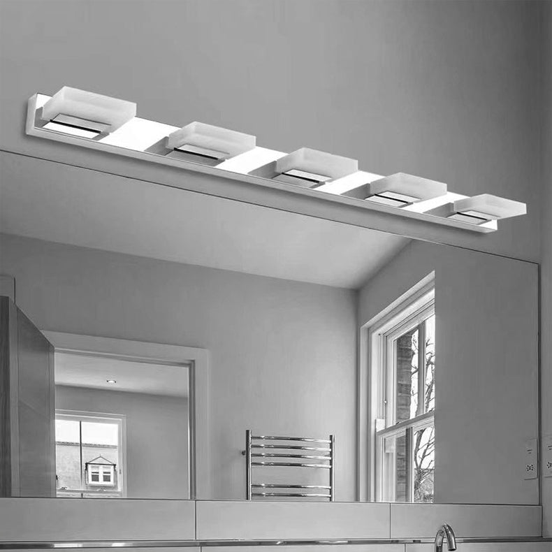 Modern Simplicity Stainless Steel Acrylic Square LED Wall Sconce Lamp Vanity Lighting For Bathroom