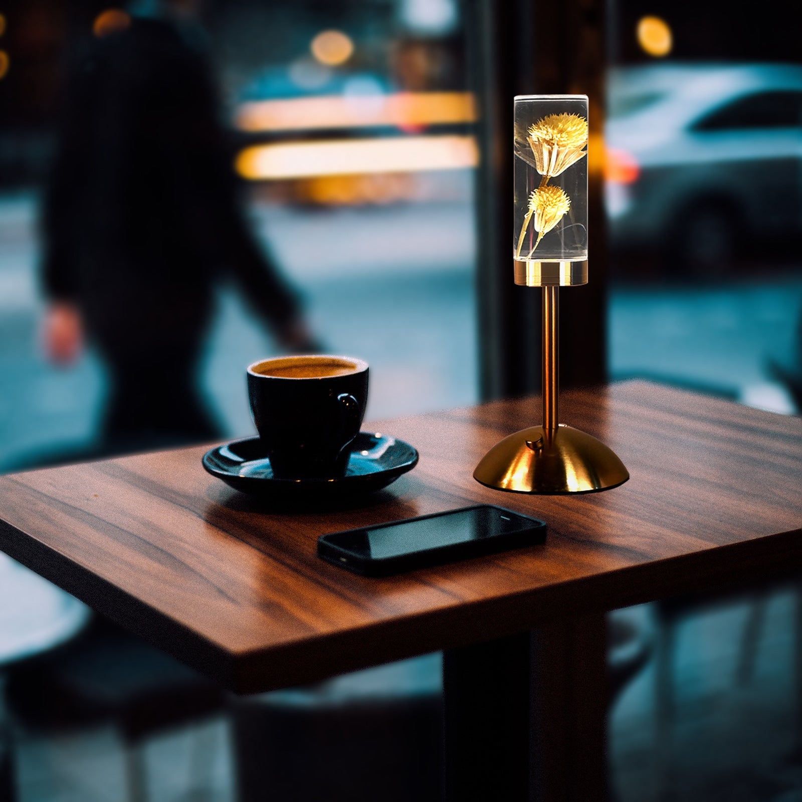 Contemporary Creative USB Rechargeable Eternal Flower Daisy Dandelion Cylinder Iron Acrylic LED Table Lamp Night Light For Bedside