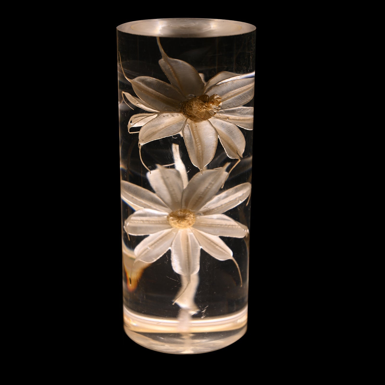 Contemporary Creative USB Rechargeable Eternal Flower Daisy Dandelion Cylinder Iron Acrylic LED Table Lamp Night Light For Bedside