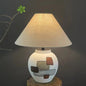 Traditional Vintage Ceramic Fabric Conic Pot 1-Light Table Lamp For Living Room