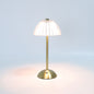 Contemporary Retro Rechargeable Iron PS Conic Cylinder Skirt Striped LED Table Lamp For Bedside