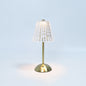 Contemporary Retro Rechargeable Iron PS Conic Cylinder Skirt Striped LED Table Lamp For Bedside