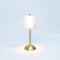 Contemporary Retro Rechargeable Iron PS Conic Cylinder Skirt Striped LED Table Lamp For Bedside