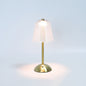 Contemporary Retro Rechargeable Iron PS Conic Cylinder Skirt Striped LED Table Lamp For Bedside