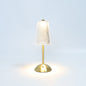 Contemporary Retro Rechargeable Iron PS Conic Cylinder Skirt Striped LED Table Lamp For Bedside