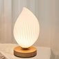 Contemporary Nordic Wood PLA ABS Bud Tulip Mango Striped 1-Light Table Lamp Night Light For Bedside