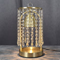 Modern Luxury Iron Crystal Curtain Conic 1-Light Melting Wax Table Lamp For Bedroom