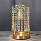Modern Luxury Iron Crystal Curtain Conic 1-Light Melting Wax Table Lamp For Bedroom