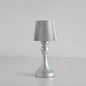 Contemporary Retro Rechargeable Iron ABS Striped Column LED Table Lamp Night Light For Bedside