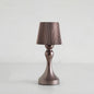 Contemporary Retro Rechargeable Iron ABS Striped Column LED Table Lamp Night Light For Bedside