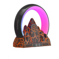 Contemporary Creative ABS Rechargeable Bluetooth Circle Volcano Crackle Clock LED Ambient Light Table Lamp For Bedside